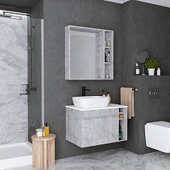 Grossman Мебель для ванной Фалькон 80 GR-3020 подвесная бетон – фотография-2